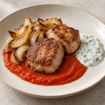 Cumin Pork, Charred Pepper Coulis and Cilantro Yogurt - Fresh Start 30: A Journey To Better Health Cumin Pork, Charred Pepper Coulis and Cilantro Yogurt